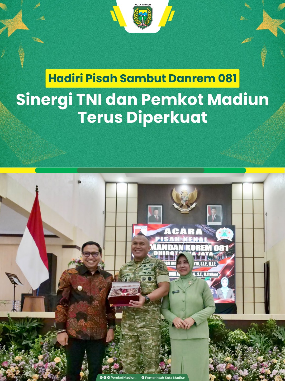 Pisah sambut Komandan Korem 081/DSJ digelar di Markas Korem 081, Jumat (16/10). Momentum ini menandai pergantian kepemim...
